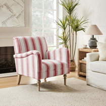 Red best sale striped armchair